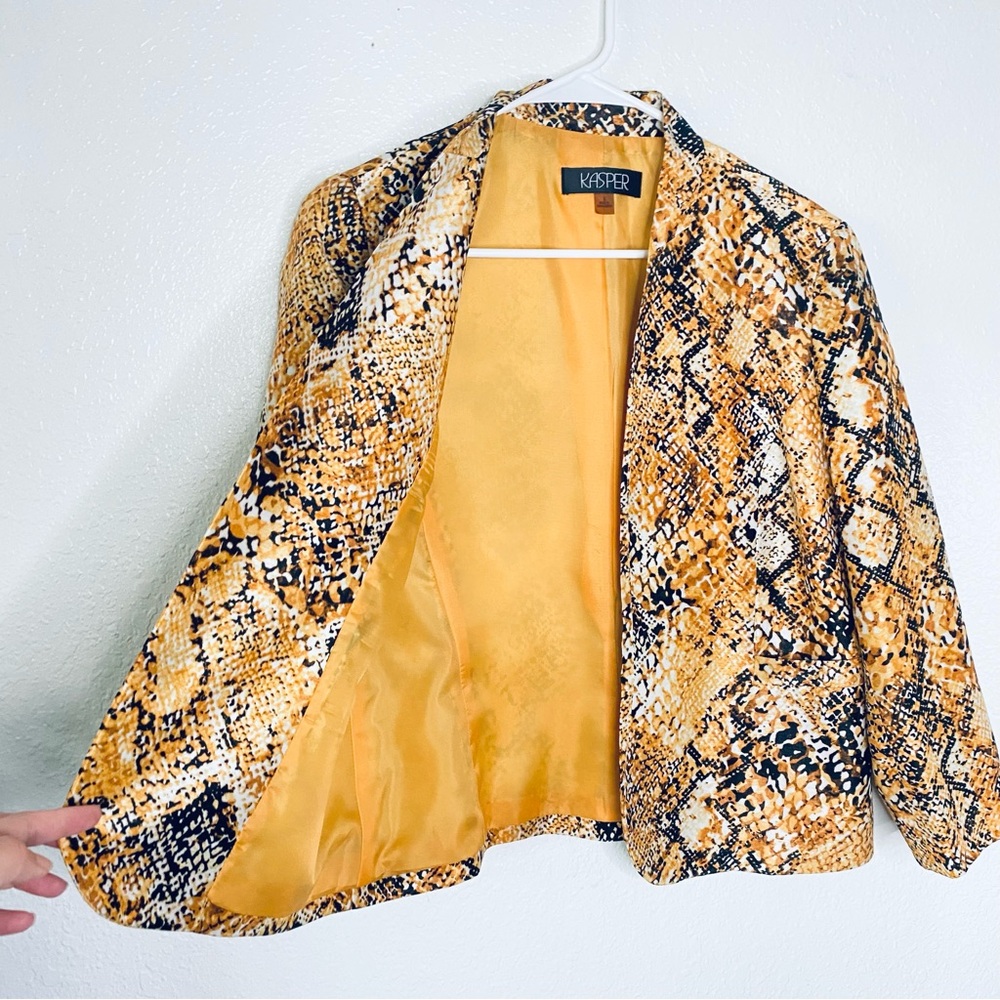 Kasper Snake Print Gold Boho Open Front Shimmer B… - image 4